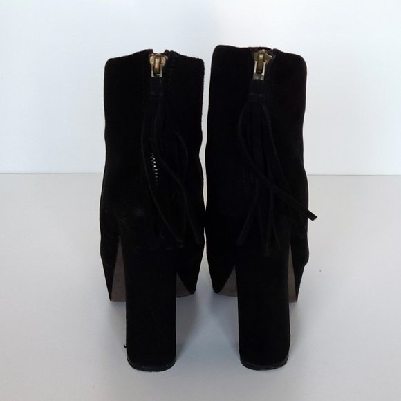 Black Suede Steve Madden Gavvin Platform Booties Size 7.5 - Picture 4 of 7